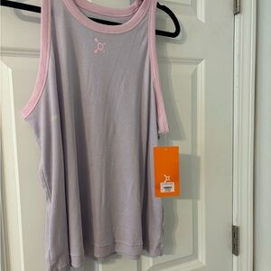 Women's Lavender Tank Top with Pink Trim
